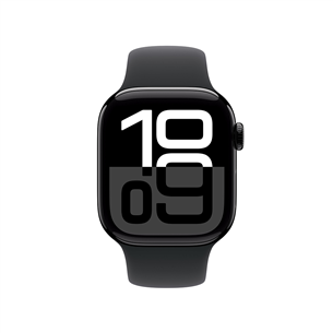 Apple Watch Series 10 GPS, 42 mm, sport band, S/M,  jet black aluminium  / black  - Išmanusis laikrodis