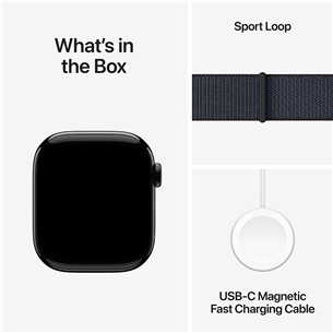 Apple Watch Series 10 GPS, 42 mm, sport loop, jet black aluminium / ink - Smart watch