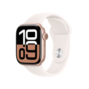 Apple Watch Series 10 GPS, 42 mm, sport band, S/M, rose gold aluminium / blush - Smart watch MWWH3ET/A