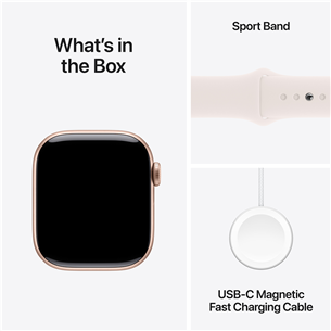 Apple Watch Series 10 GPS, 42 mm, sport band, S/M, rose gold aluminium / blush  - Išmanusis laikrodis