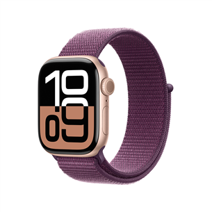 Apple Watch Series 10 GPS, 42 mm, sport loop, rose gold aluminium / plum - Smart watch