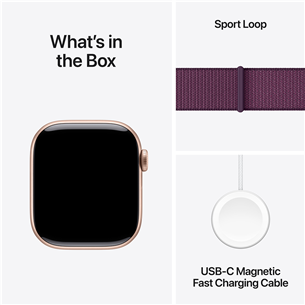 Apple Watch Series 10 GPS, 42 mm, sport loop, rose gold aluminium / plum - Smart watch