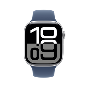 Apple Watch Series 10 GPS, 46 mm, sport band, S/M, silver aluminium / denim - Išmanusis laikrodis