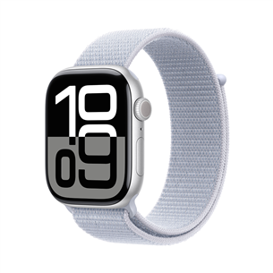 Apple Watch Series 10 GPS, 46 mm, sport loop, silver aluminium / blue cloud - Smart watch MWWN3ET/A