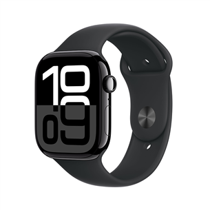 Apple Watch Series 10 GPS, 46 мм, sport band, S/M, черный алюминий / черный - Смарт-часы