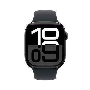 Apple Watch Series 10 GPS, 46 мм, sport band, S/M, черный алюминий / черный - Смарт-часы