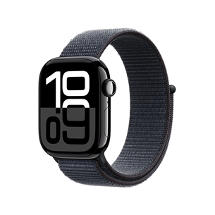 Apple Watch Series 10 GPS + Cellular, 42 mm, sport loop, jet black aluminium / black- Smart watch