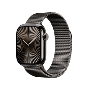 Apple Watch Series 10 GPS + Cellular, 42 мм, Milanese loop, черный титан / черный - Смарт-часы