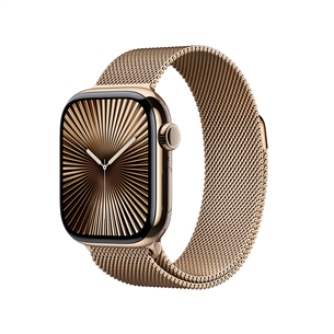 Apple Watch Series 10 GPS + Cellular, 42 mm, Milanese loop, gold titanium / gold - Smart watch