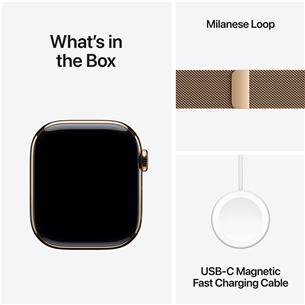 Apple Watch Series 10 GPS + Cellular, 42 mm, Milanese loop, gold titanium / gold  - Išmanusis laikrodis