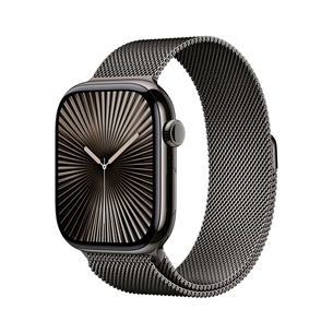 Apple Watch Series 10 GPS + Cellular, 46 мм, Milanese loop, M/L, черный титан / черный - Смарт-часы MWYW3ET/A