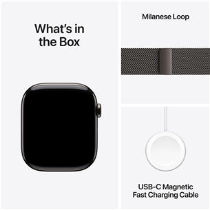 Apple Watch Series 10 GPS + Cellular, 46 mm, Milanese loop, M/L, slate titanium / slate - Smart watch