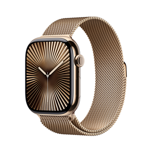 Apple Watch Series 10 GPS + Cellular, 46 mm, Milanese loop, M/L, gold titanium / gold - Išmanusis laikrodis