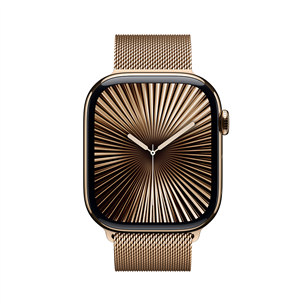 Apple Watch Series 10 GPS + Cellular, 46 mm, Milanese loop, M/L, gold titanium / gold - Išmanusis laikrodis