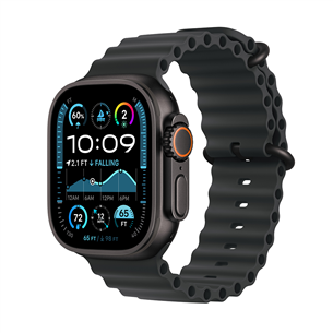 Apple Watch Ultra 2, 49 mm, ocean band, black titanium / black - Išmanusis laikrodis MX4P3EL/A