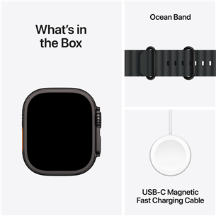 Apple Watch Ultra 2, 49 мм, ocean band, черный титан / черный - Смарт-часы