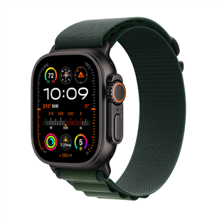 Apple Watch Ultra 2, 49 mm, Alpine Loop, Small, black titanium / dark green - Išmanusis laikrodis MX4Q3EL/A