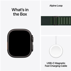 Apple Watch Ultra 2, 49 mm, Alpine Loop, Small, black titanium / dark green - Išmanusis laikrodis