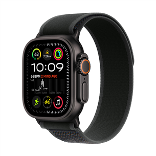 Apple Watch Ultra 2, 49 мм, Trail Loop, S/M, черный титан / черный - Смарт-часы MX4U3EL/A