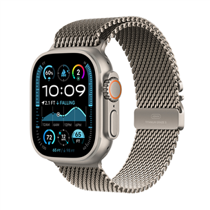 Apple Watch Ultra 2, 49 mm, Titanium Milanese Loop, Medium, natural - Smartwatch