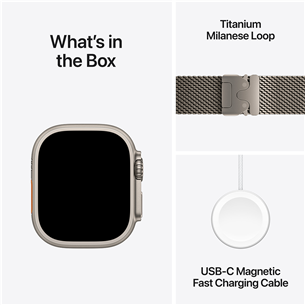 Apple Watch Ultra 2, 49 mm, Titanium Milanese Loop, Medium, natural  - Išmanusis laikrodis