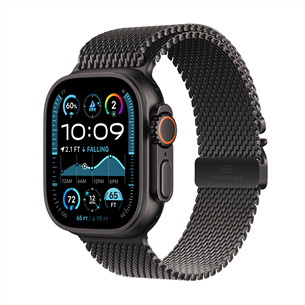 Apple Watch Ultra 2, 49 mm, Titanium Milanese Loop, Medium, black titanium / black  - Išmanusis laikrodis MX5U3EL/A