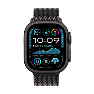 Apple Watch Ultra 2, 49 mm, Titanium Milanese Loop, Medium, black titanium / black  - Išmanusis laikrodis