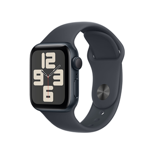 Apple Watch SE, 40 mm, GPS, sport band, S/M, midnight aluminium / midnight - Išmanusis laikrodis