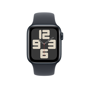 Apple Watch SE, 40 mm, GPS, sport band, S/M, midnight aluminium / midnight - Išmanusis laikrodis