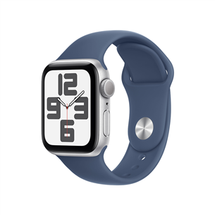 Apple Watch SE, 40 mm, GPS, sport band, S/M, silver aluminium / denim - Išmanusis laikrodis MXEC3ET/A