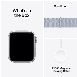 Apple Watch SE, 40 mm, GPS, sport loop, silver aluminium / blue cloud  - Išmanusis laikrodis