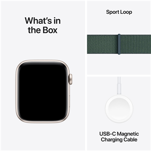 Apple Watch SE, 40 mm, GPS, sport loop, starlight aluminium / lake green - Išmanusis laikrodis