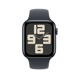 Apple Watch SE, 44 mm, GPS, sport band, S/M, midnight aluminium / midnight - Išmanusis laikrodis