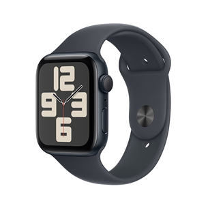 Apple Watch SE, 44 мм, GPS, sport band, M/L, черный алюминий / черный - Смарт-часы