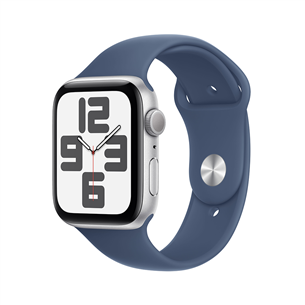 Apple Watch SE, 44 мм, GPS, sport band, M/L, серебристый алюминий / синий - Смарт-часы MXER3ET/A