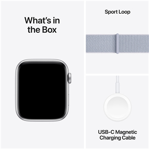 Apple Watch SE, 44 mm, GPS, sport loop, silver aluminium / blue cloud - Išmanusis laikrodis