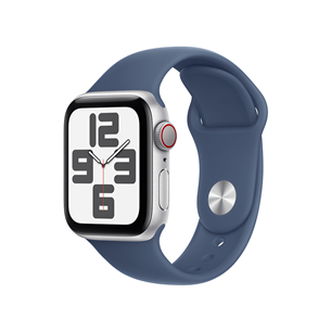 Apple Watch SE, 40 mm, GPS + Cellular, sport band, S/M, silver aluminium / denim - Išmanusis laikrodis MXGF3ET/A