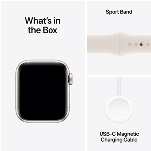 Apple Watch SE, 40 mm, GPS + Cellular, sport band, S/M, starlight aluminium / starlight - Išmanusis laikrodis