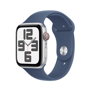 Apple Watch SE, 44 mm, GPS + Cellular, sport band, M/L, silver aluminium / denim - Išmanusis laikrodis