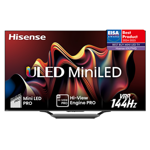 Hisense U7NQ, 65'', 4K UHD, Mini LED, black - TV