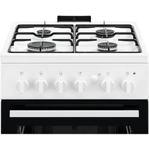 Electrolux, 59 L, width 50 cm, white - Gas cooker with gas oven