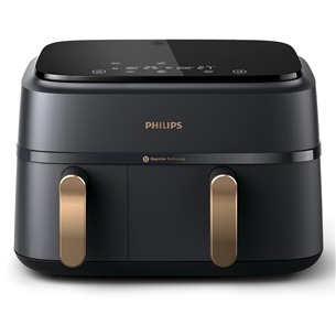 Philips 3000 Series Dual Basket Airfryer, 9 L, 2750 W, juoda - Karšto oro gruzdintuvė