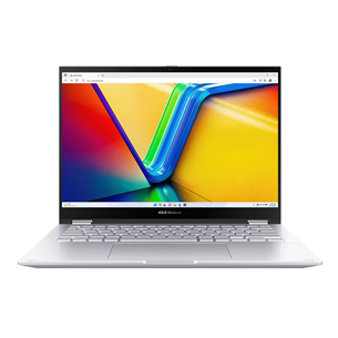 Asus Vivobook S 14 Flip OLED, 14'', 90 Hz, 2.8K, OLED, Ryzen 5, 16 GB, 1 TB, sidabrinis - Nešiojamas kompiuteris TN3402YA-KN391W