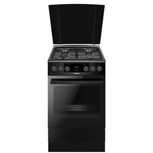 Hansa, 65 L, width 50 cm, matte black - Gas cooker with electric oven FCMM58329