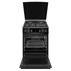 Hansa, 65 L, width 50 cm, matte black - Gas cooker with electric oven