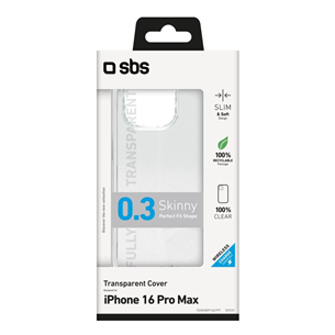 SBS Skinny cover, iPhone 16 Pro Max, transparent - Case