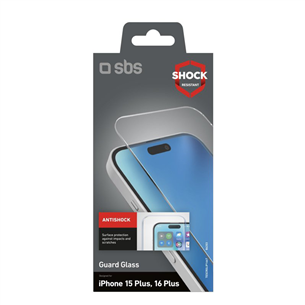 SBS Glass screen protector for iPhone 16 Plus / 15 Plus - Ekrano apsauga