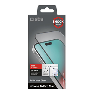 SBS Full Cover Glass Screen Protector, iPhone 16 Pro Max - Ekrano apsauga