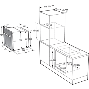 Gorenje, 77 L, juoda - Įmontuojama orkaitė