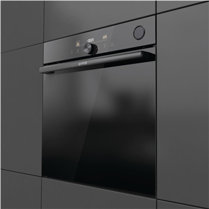 Gorenje, 77 L, pirolitinis valymas, juoda - Įmontuojama orkaitė